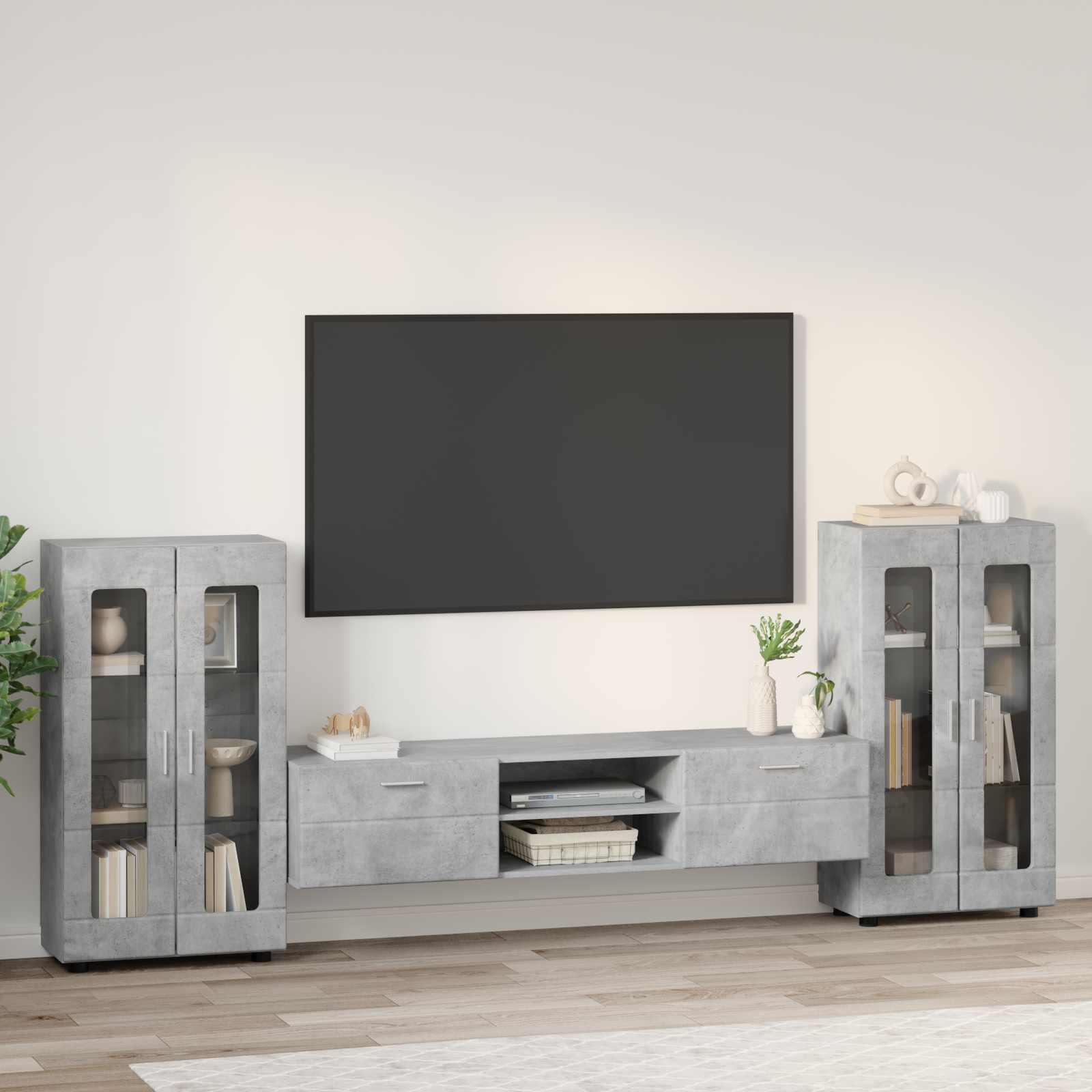 Highboard mit Regal FLORIN Weiß 60 x 35 x 182 cm Holzwerkstoff