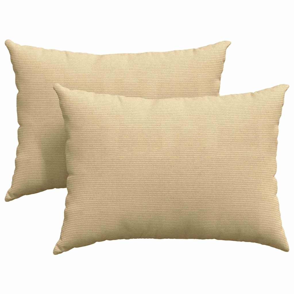 Sofakissen 2 Stück Hellgrau 50 x 30 cm Cordstoff