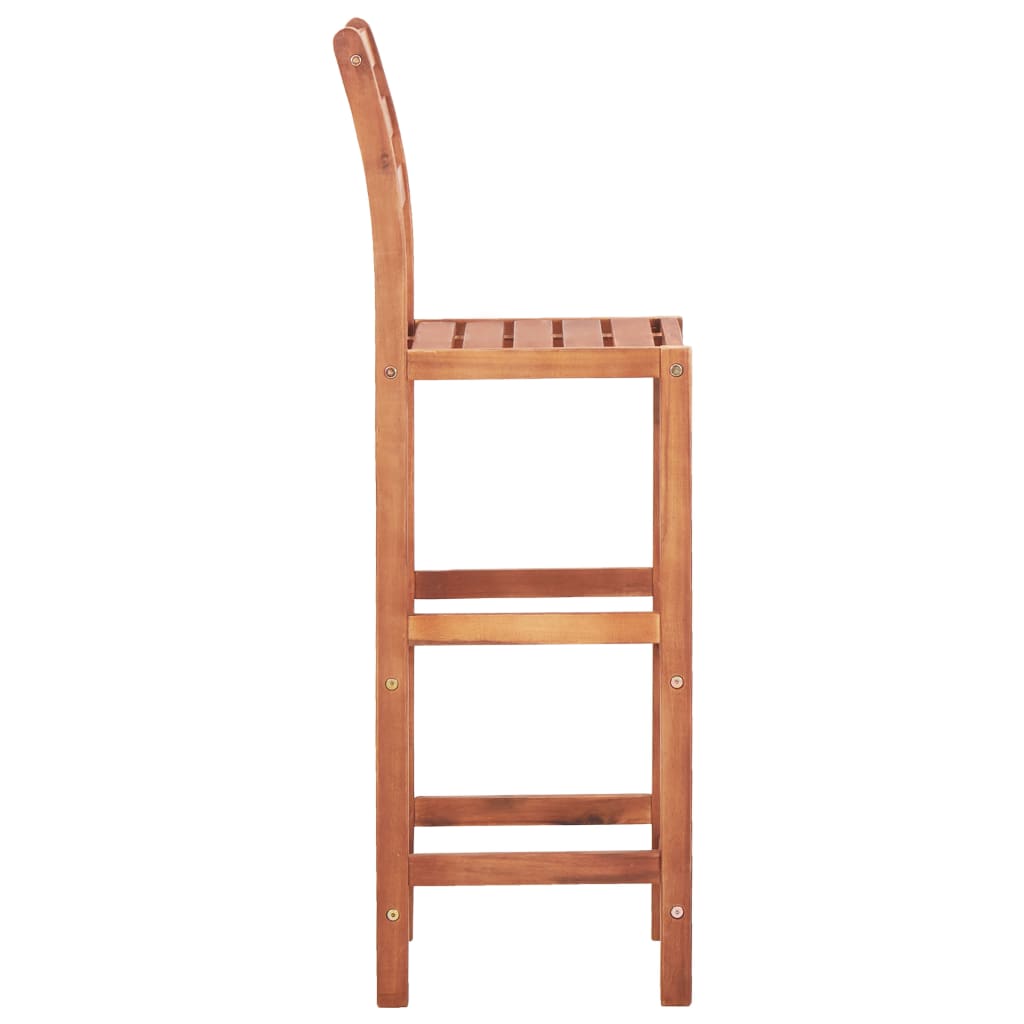 Barhocker 4 Stk. Grau Massivholz Akazie