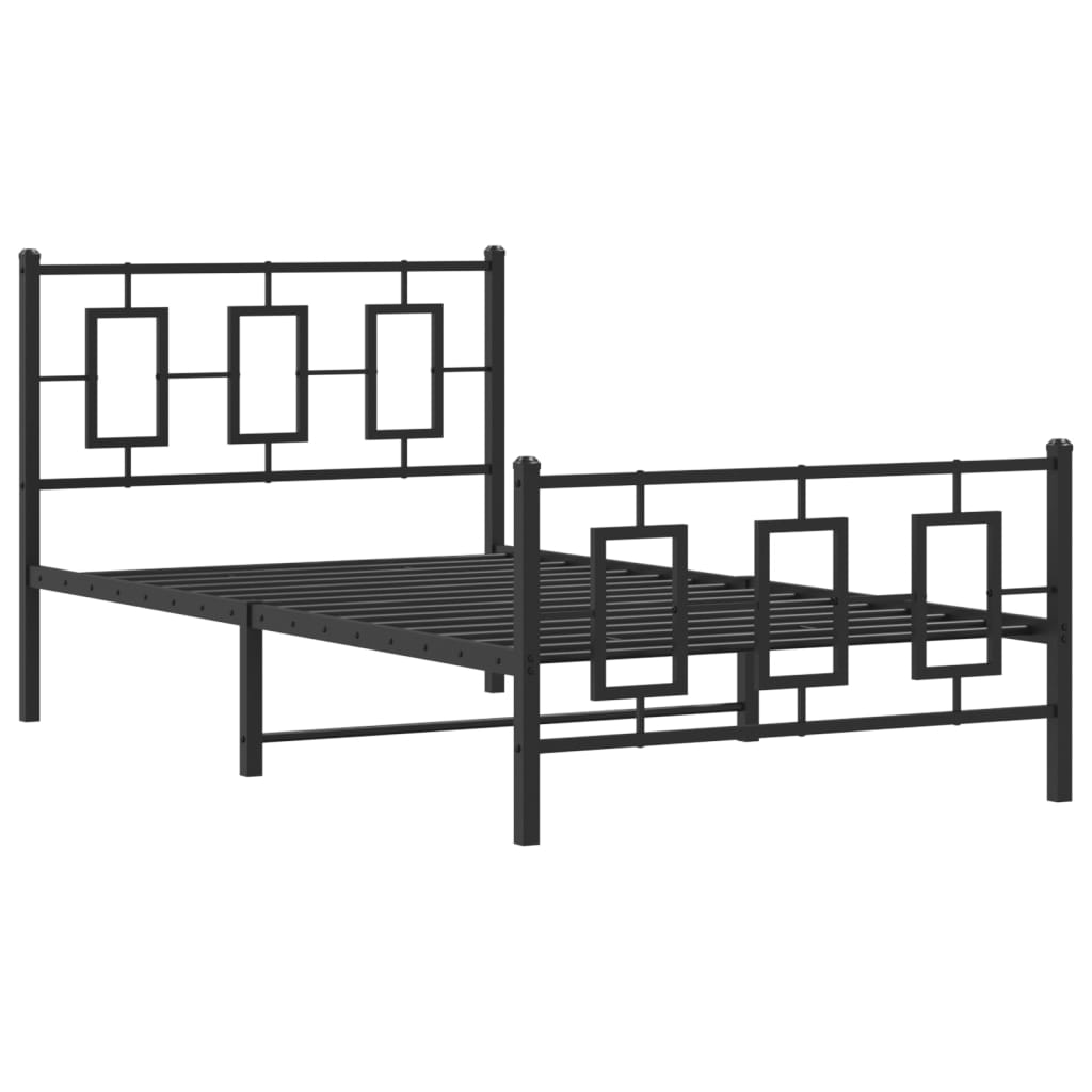 Bettgestell mit Kopf- und Fußteil Metall Weiß 180x200 cm