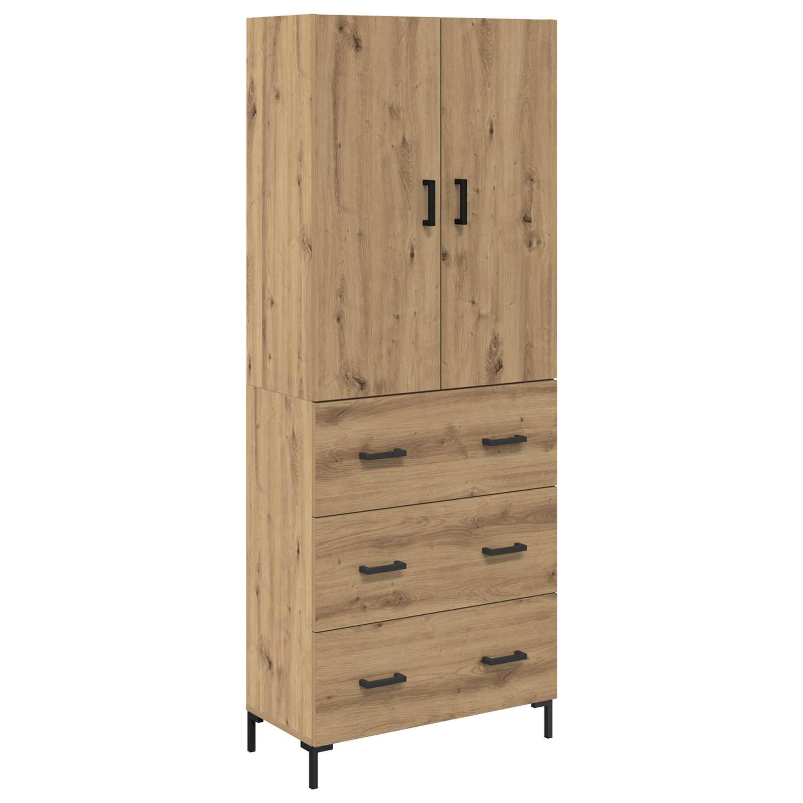 Highboard Betongrau 69,5x34x180 cm Holzwerkstoff