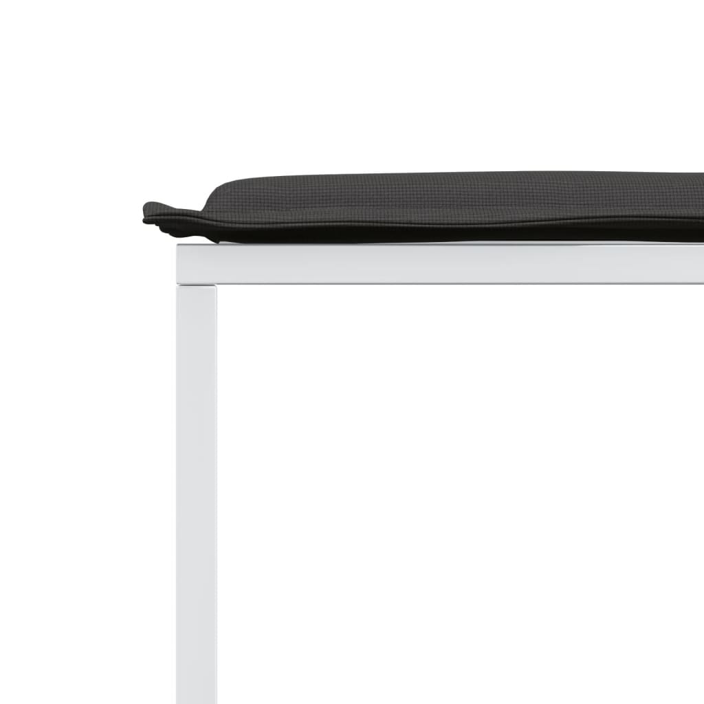 Gartenhocker mit Kissen 4 Stk. Schwarz Stahl und Textilene