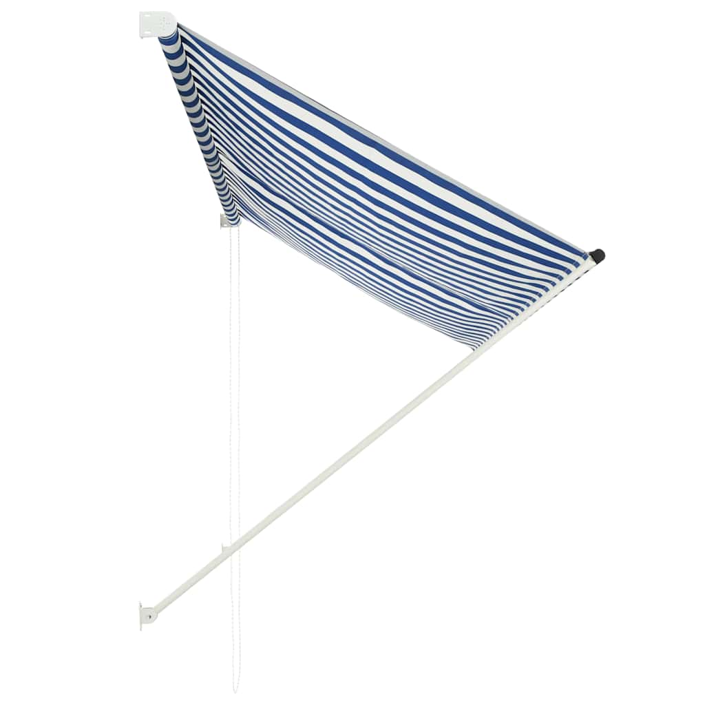 Einziehbare Markise 150×150 cm Blau und Weiß