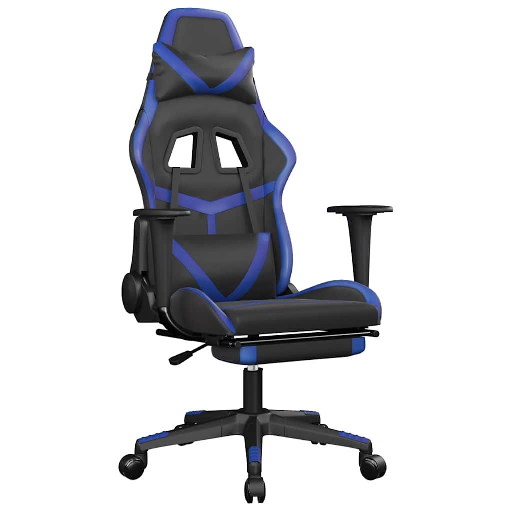 Gaming-Stuhl mit Massagefunktion Schwarz und Grün Kunstleder