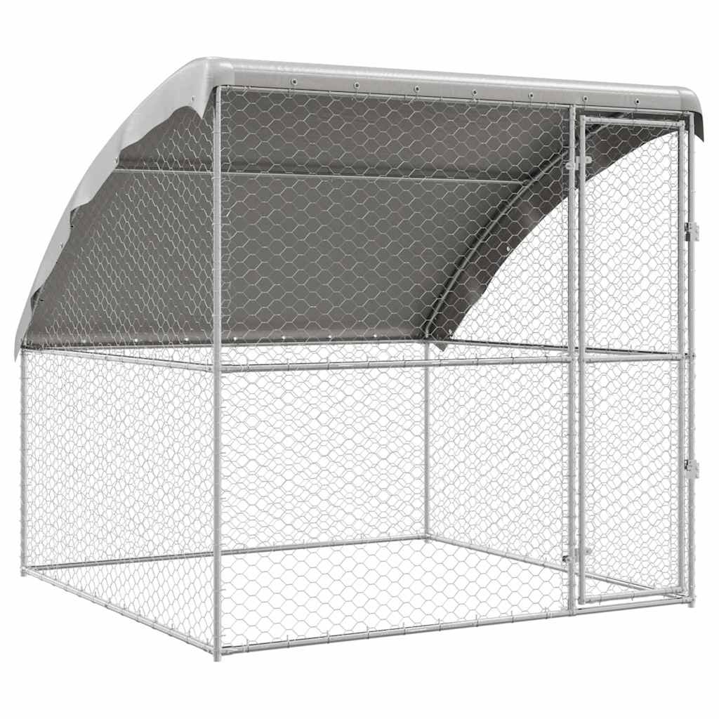 Hundekäfig 2 pcs Silber 4 x 2 x 2 m Verzinkter Stahl