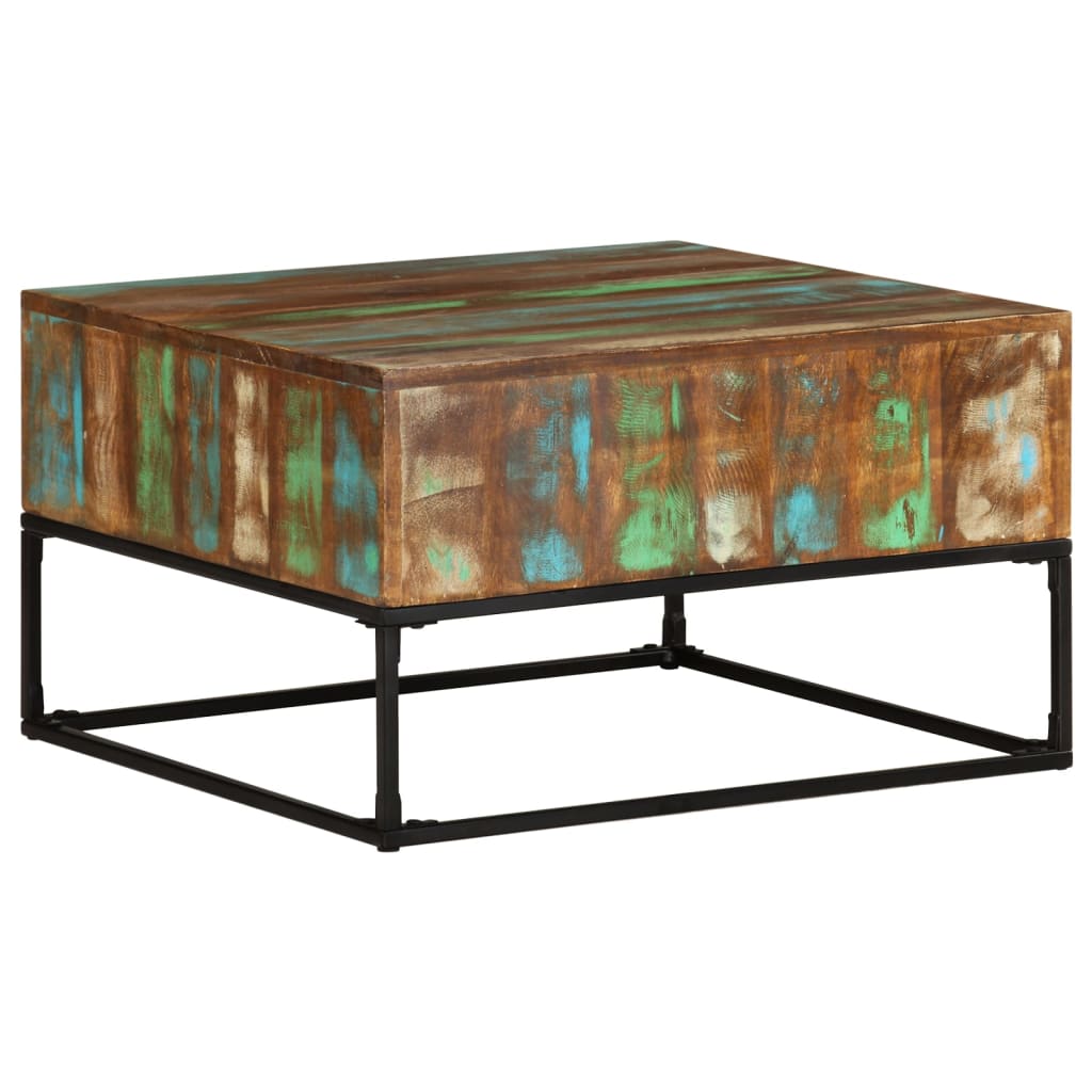 Couchtisch 68x68x41 cm Raues Mangoholz