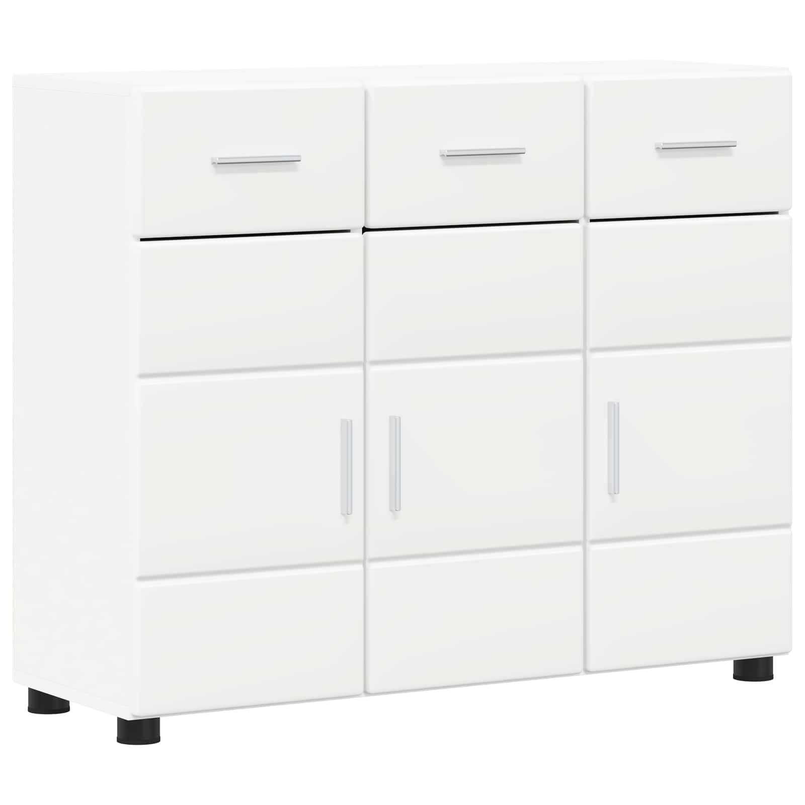 Highboard mit Regal FLORIN Weiß 60 x 35 x 182 cm Holzwerkstoff