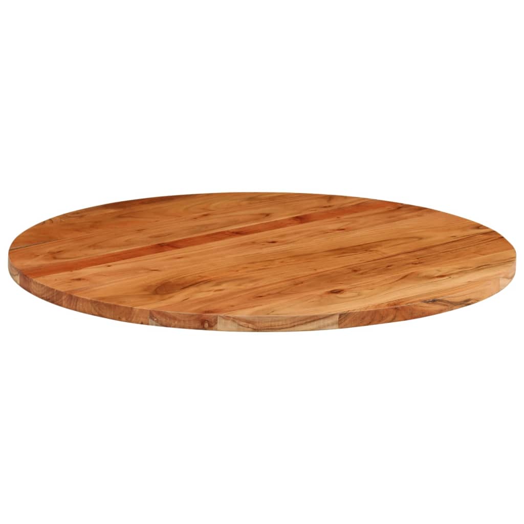 Tischplatte Ø 40x2,5 cm Rund Raues Massives Mangoholz