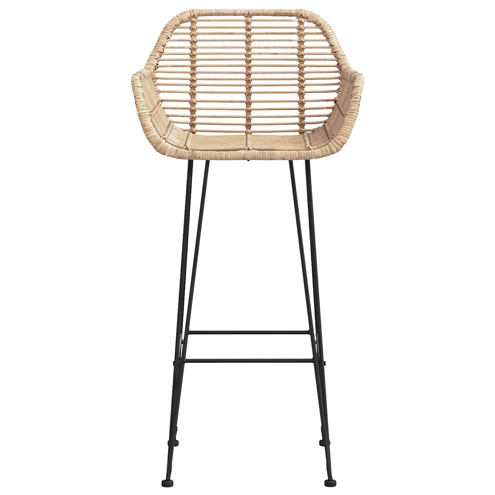 Barstuhl 2 pcs 55 x 52 x 92 cm Rattan und Eisen