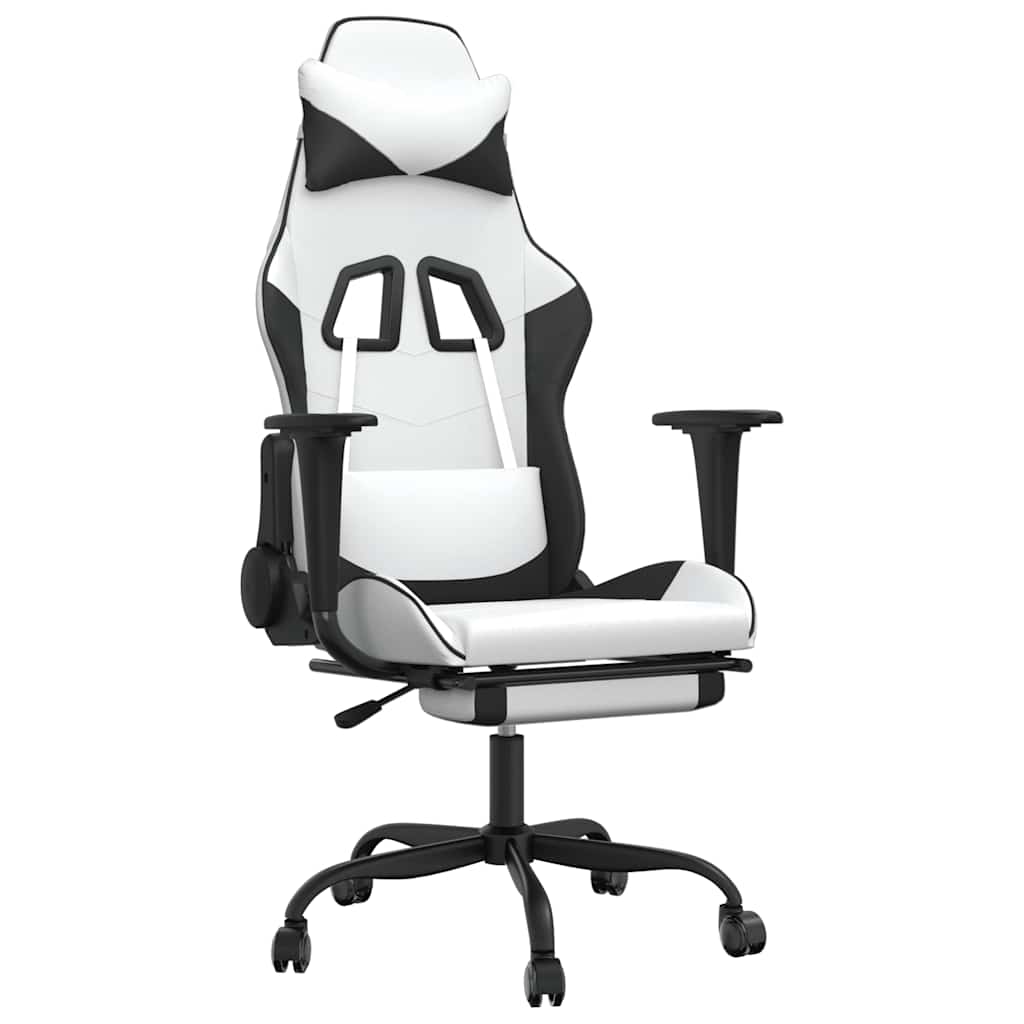 Gaming-Stuhl mit Massagefunktion Schwarz und Rot Kunstleder