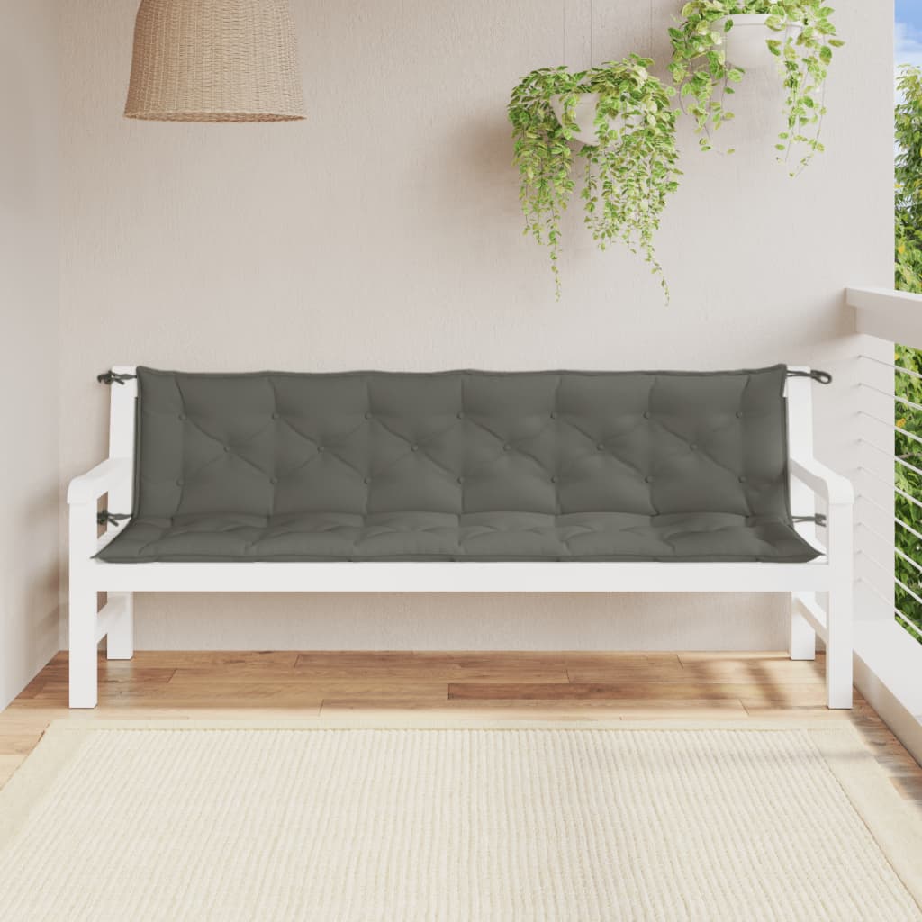 Gartenbank-Auflagen 2 Stk. Melange Anthrazit 100x50x7 cm Stoff