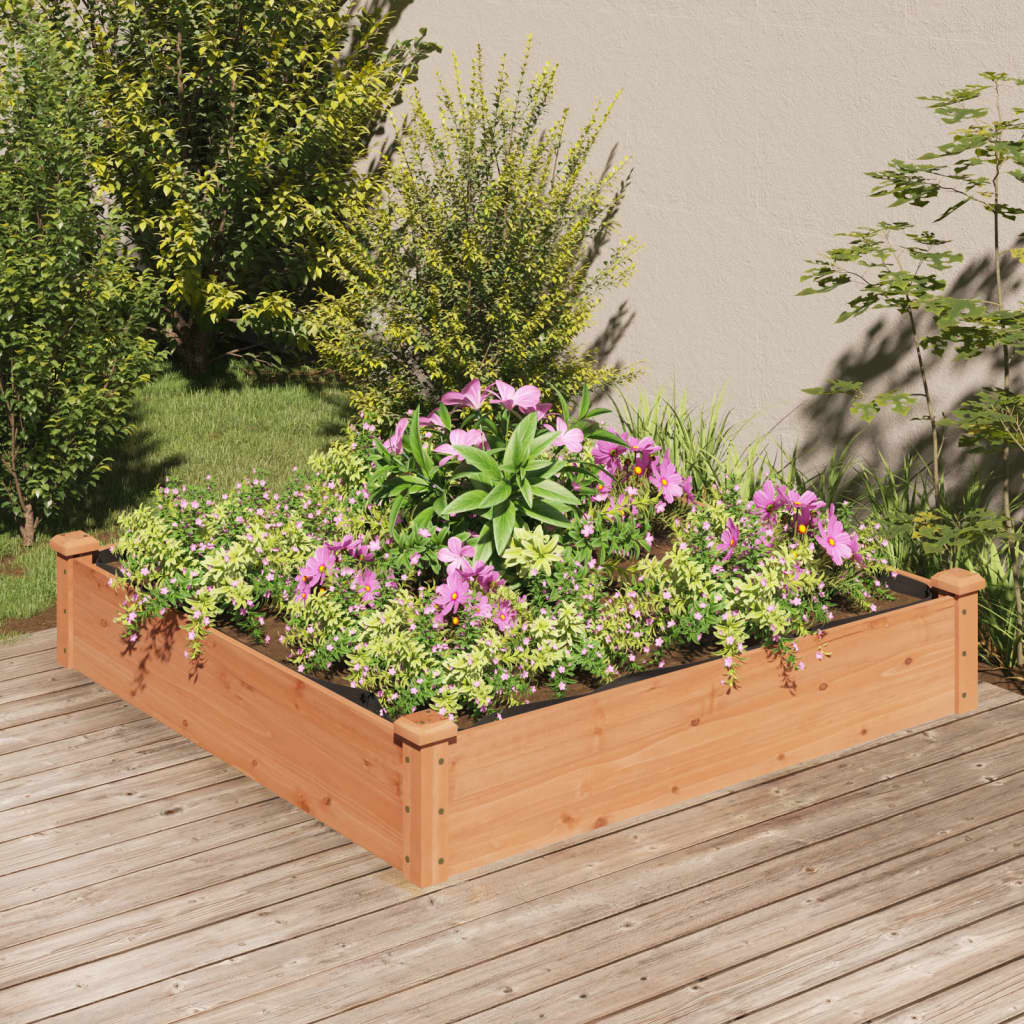 Hochbeet mit Einsatz Grau 120x45x25 cm Massivholz Tanne