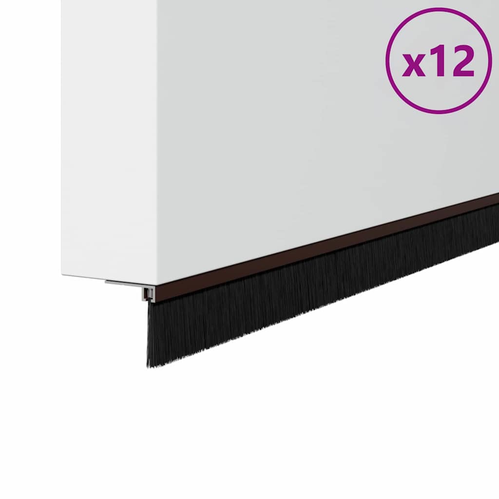 Aufsteck Türbürstendichtungen 2 pcs Braun 100 cm