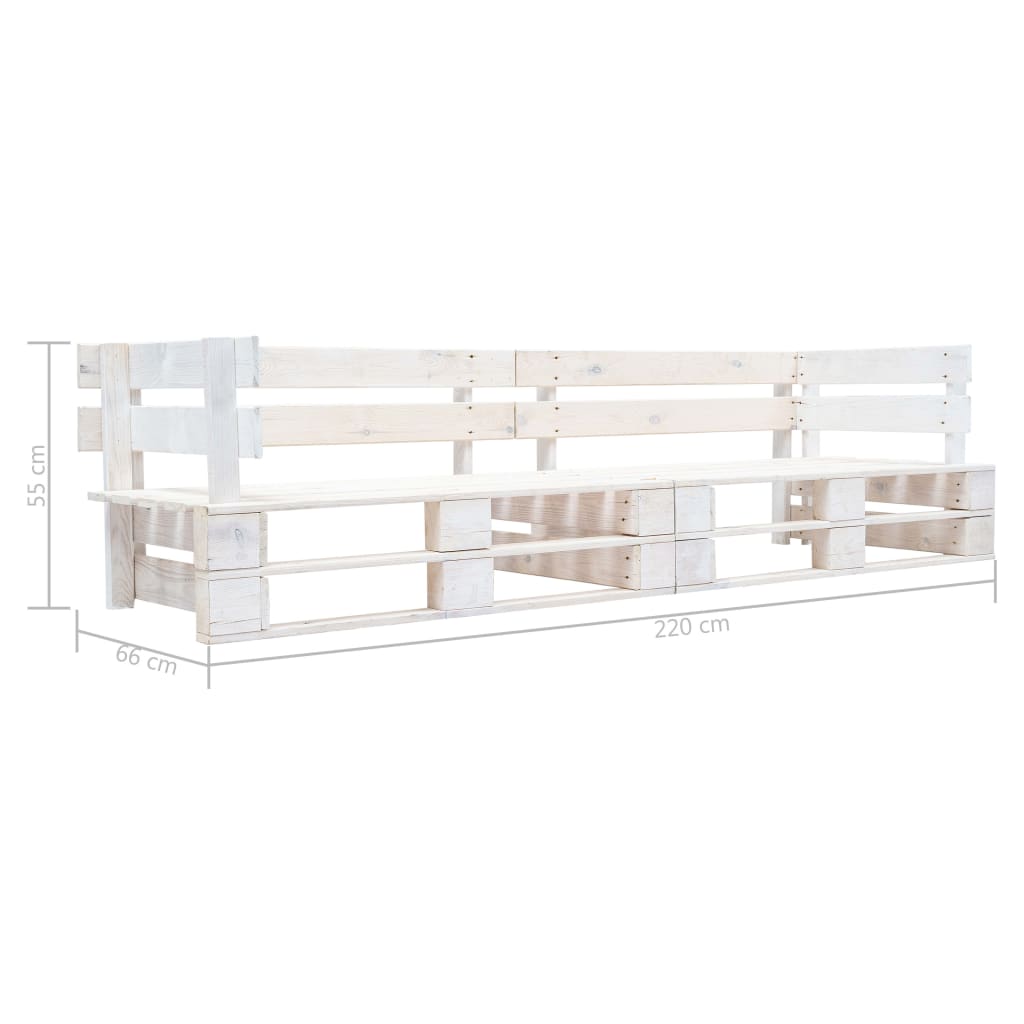 Garten-Palettensofa 2-Sitzer Natur Holz