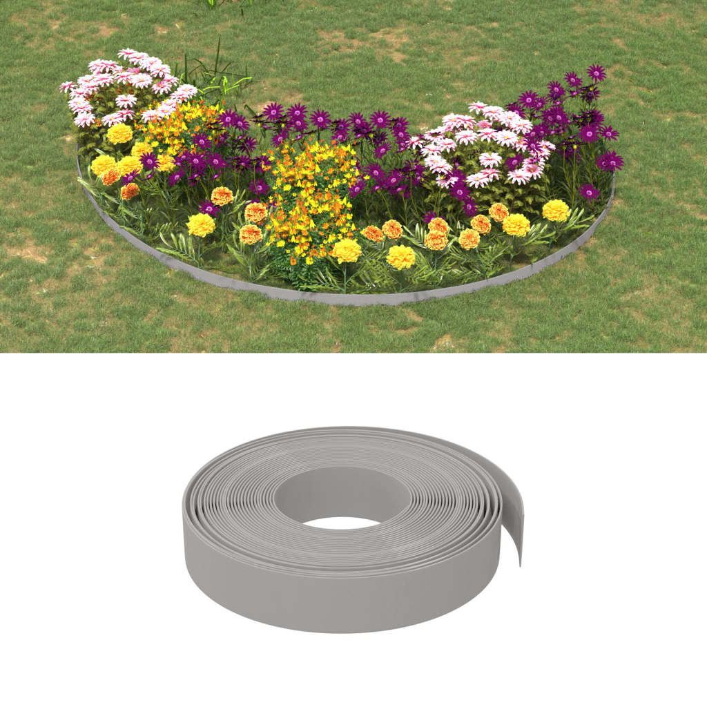 Gartenumrandung 25 m 10 cm PE Grau