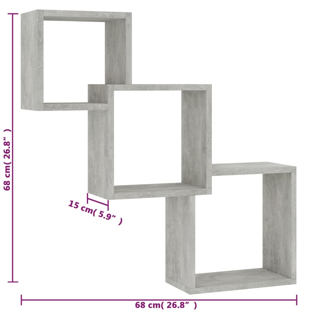 Cube Wandregale Weiß 68x15x68 cm Holzwerkstoff