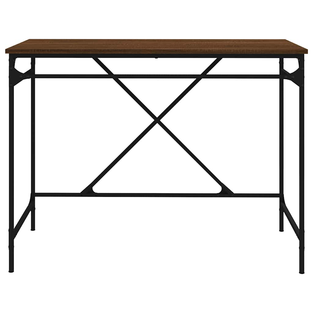 Schreibtisch Räuchereiche 100x50x75 cm Holzwerkstoff und Eisen