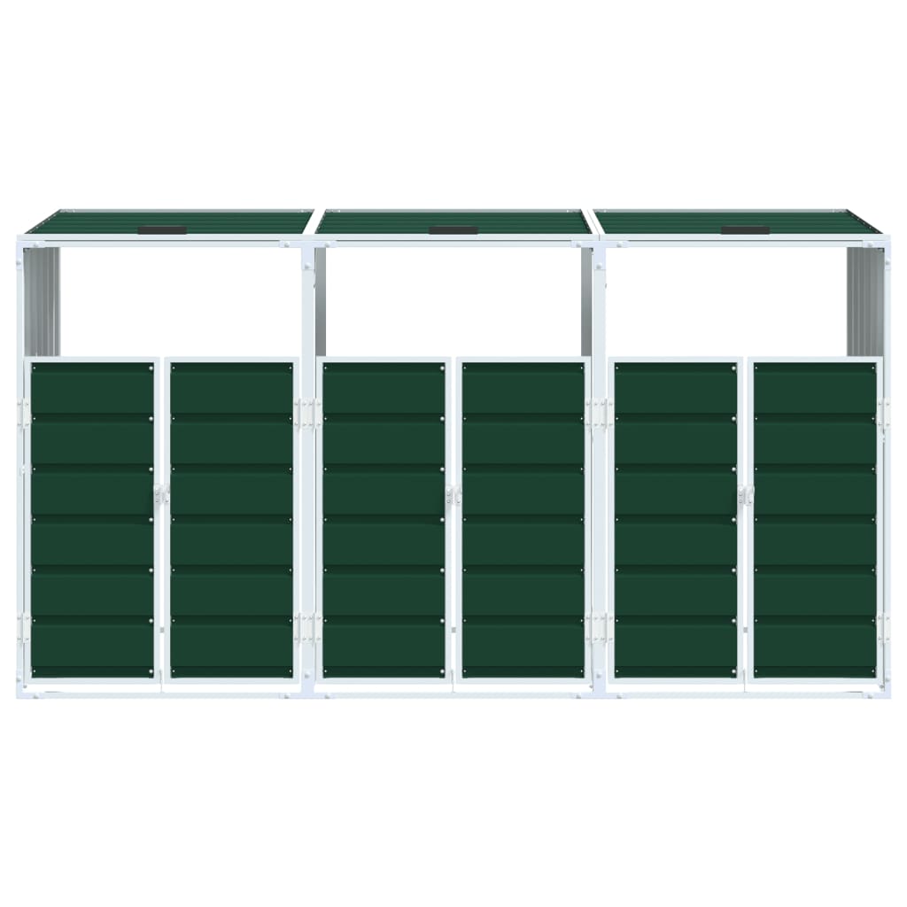 Mülltonnenbox für 1 Tonne Grün 72x81x115 cm Stahl