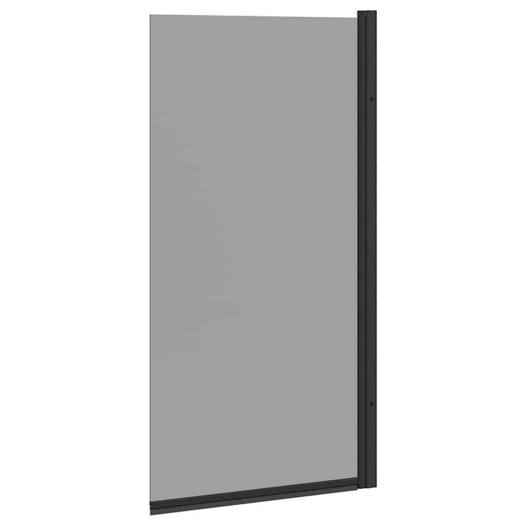 Bad-Duschschirm Schwarz 68 x 130 cm Gehärtetes Glas