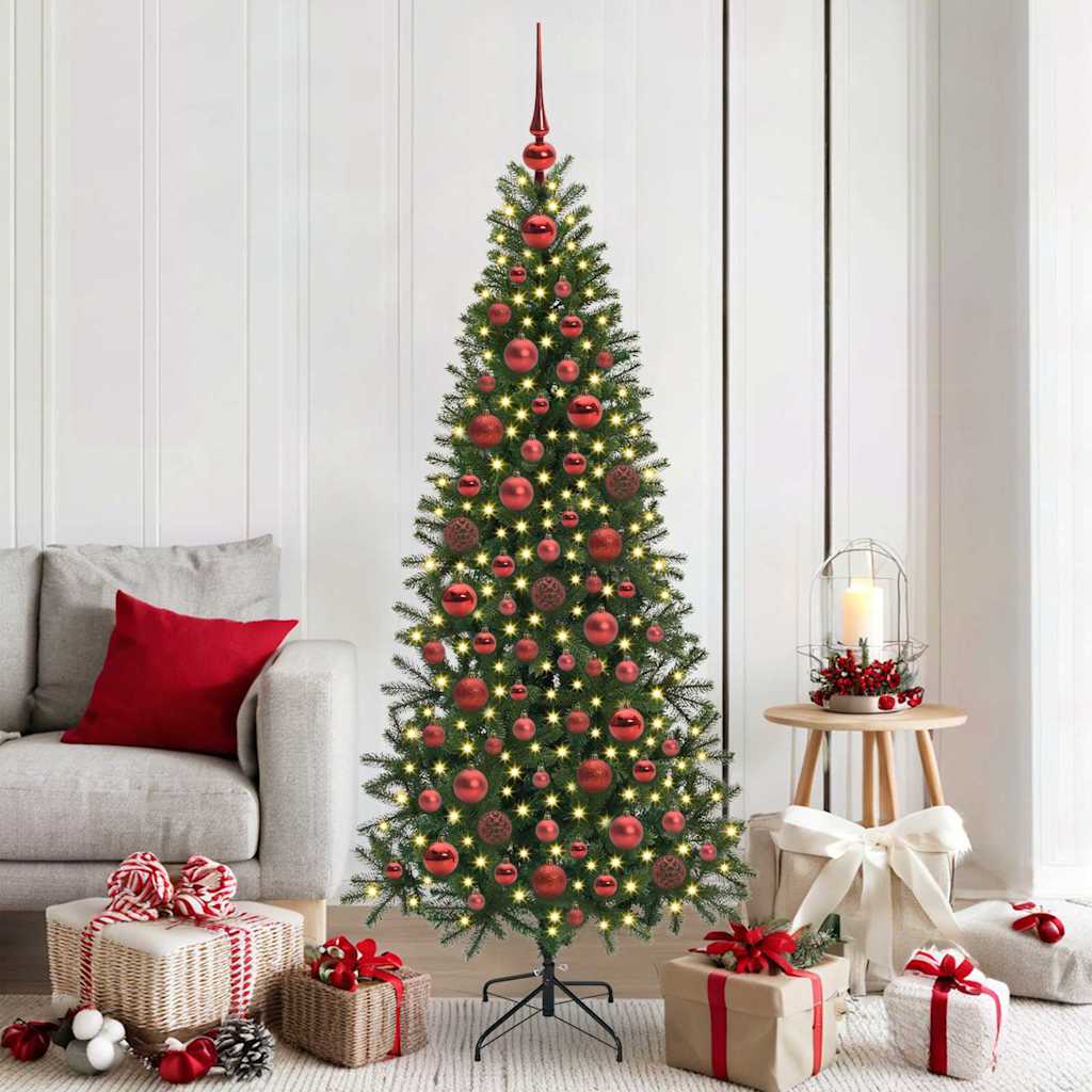 60-tlg. Weihnachtskugeln mit Weihnachtsbaumspitze 150 LEDs