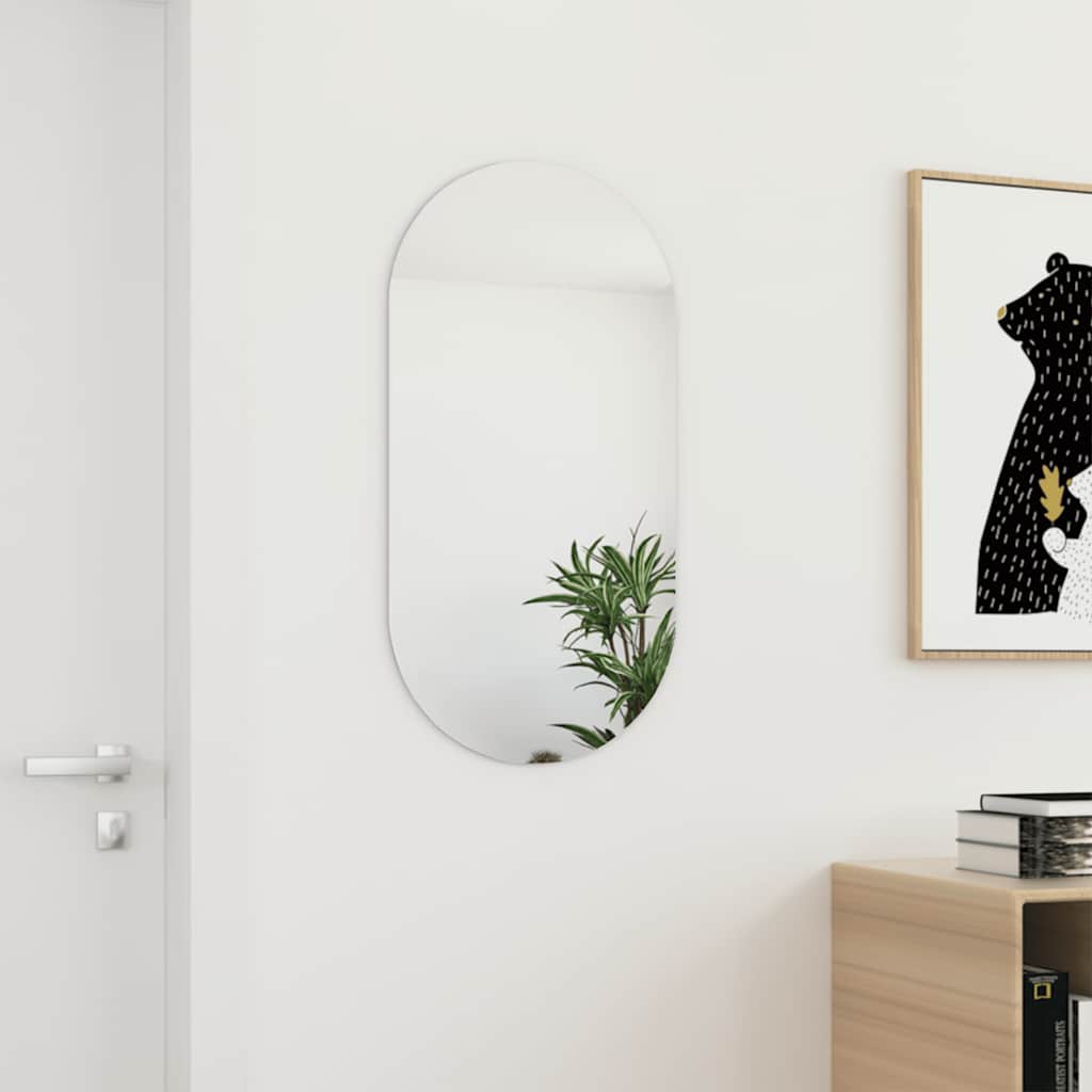 Spiegel mit LED-Leuchten 60x30 cm Glas Oval