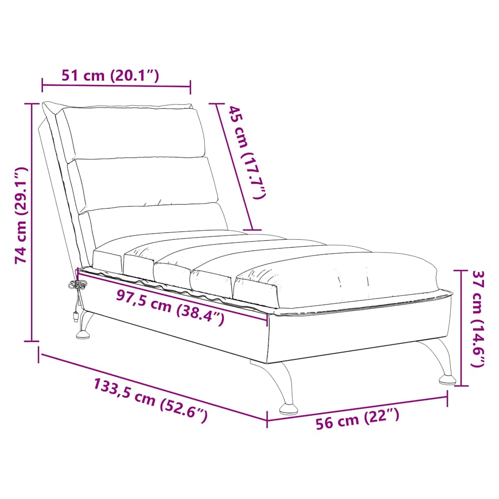 Chaiselongue mit Kissen Hellgrau Stoff