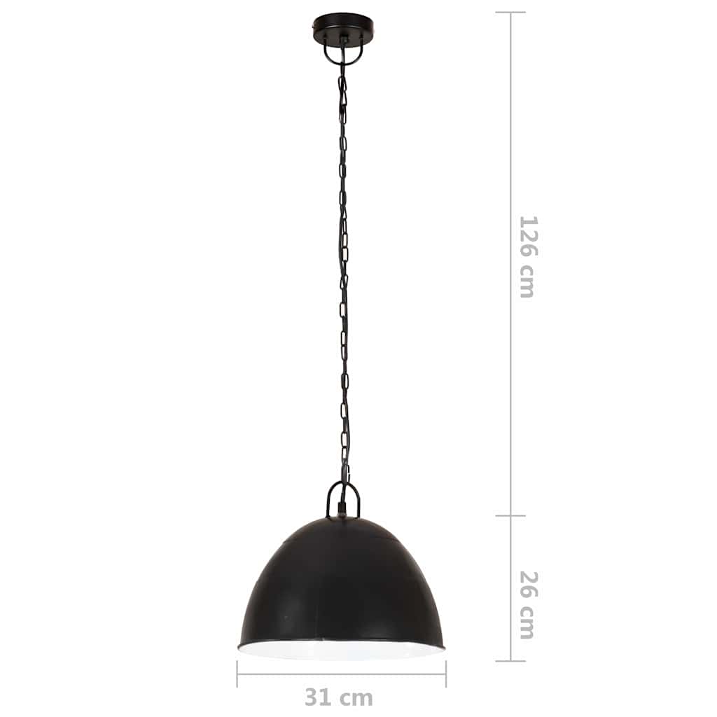 Hängelampe Vintage Industriestil 25 W Silbern Rund 31 cm E27
