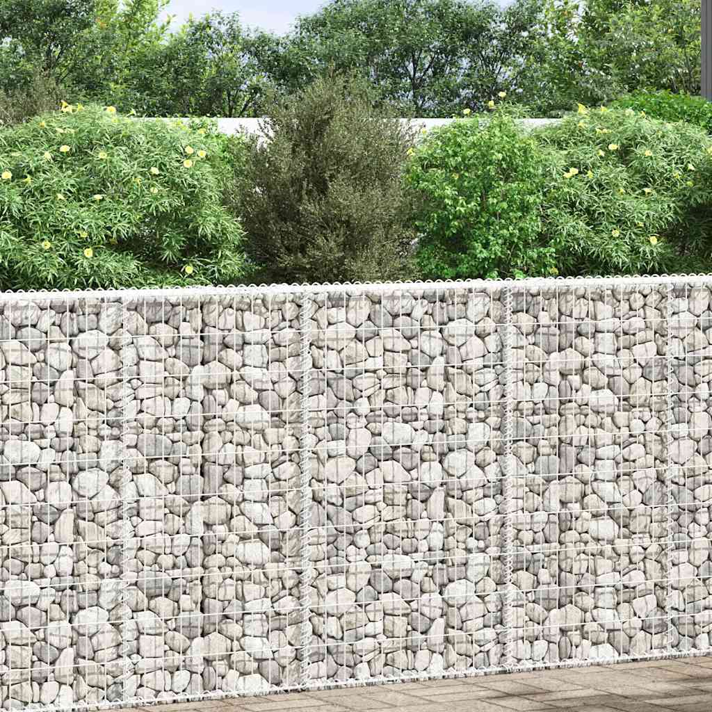 Gabionen-Hochbeet Trapezform Verzinkter Stahl 80x20x100 cm