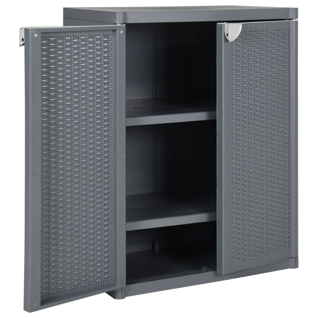 Gartenschrank Schwarz 65x45x88 cm PP Rattan-Optik