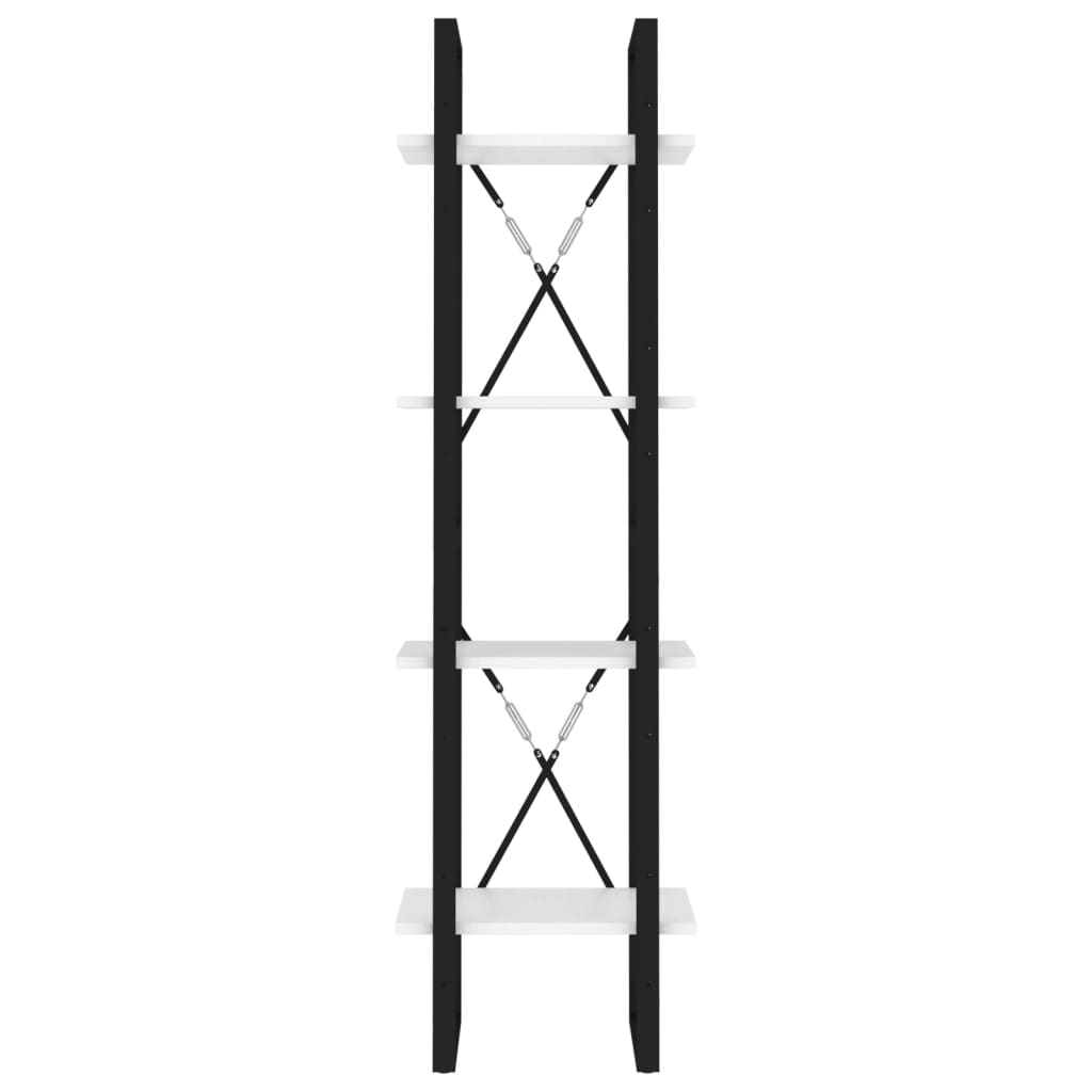 Bücherregal 2 Fächer Weiß 40x30x70 cm Holzwerkstoff