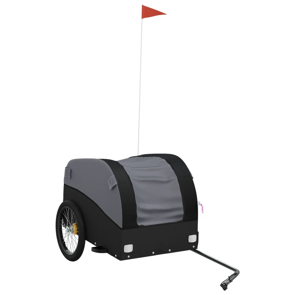 Fahrradanhänger Schwarz und Orange 30 kg Eisen