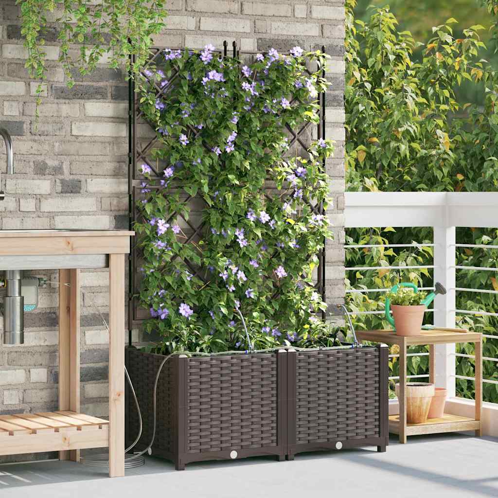 Garten-Pflanzgefäß 4 Stk. Braun 160 x 40 x 22 cm PP
