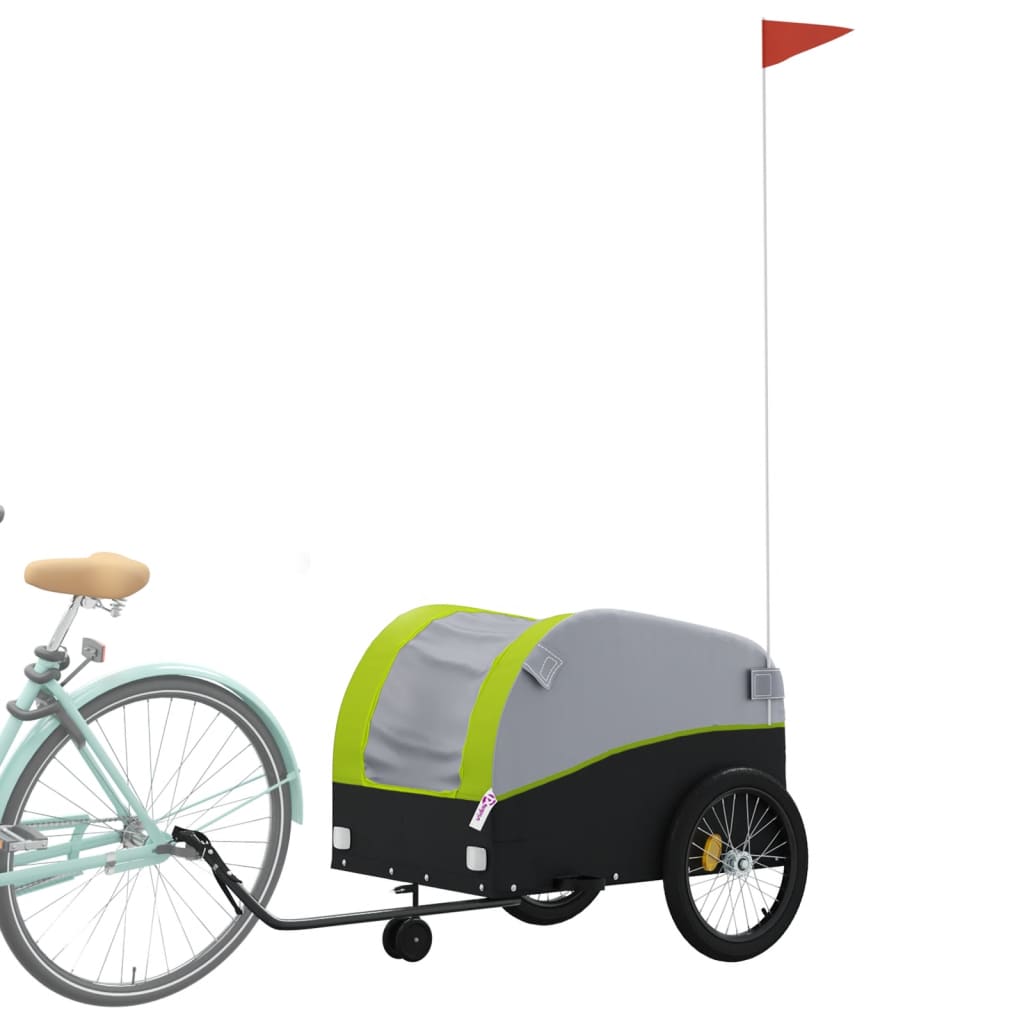 Fahrradanhänger Schwarz und Orange 30 kg Eisen