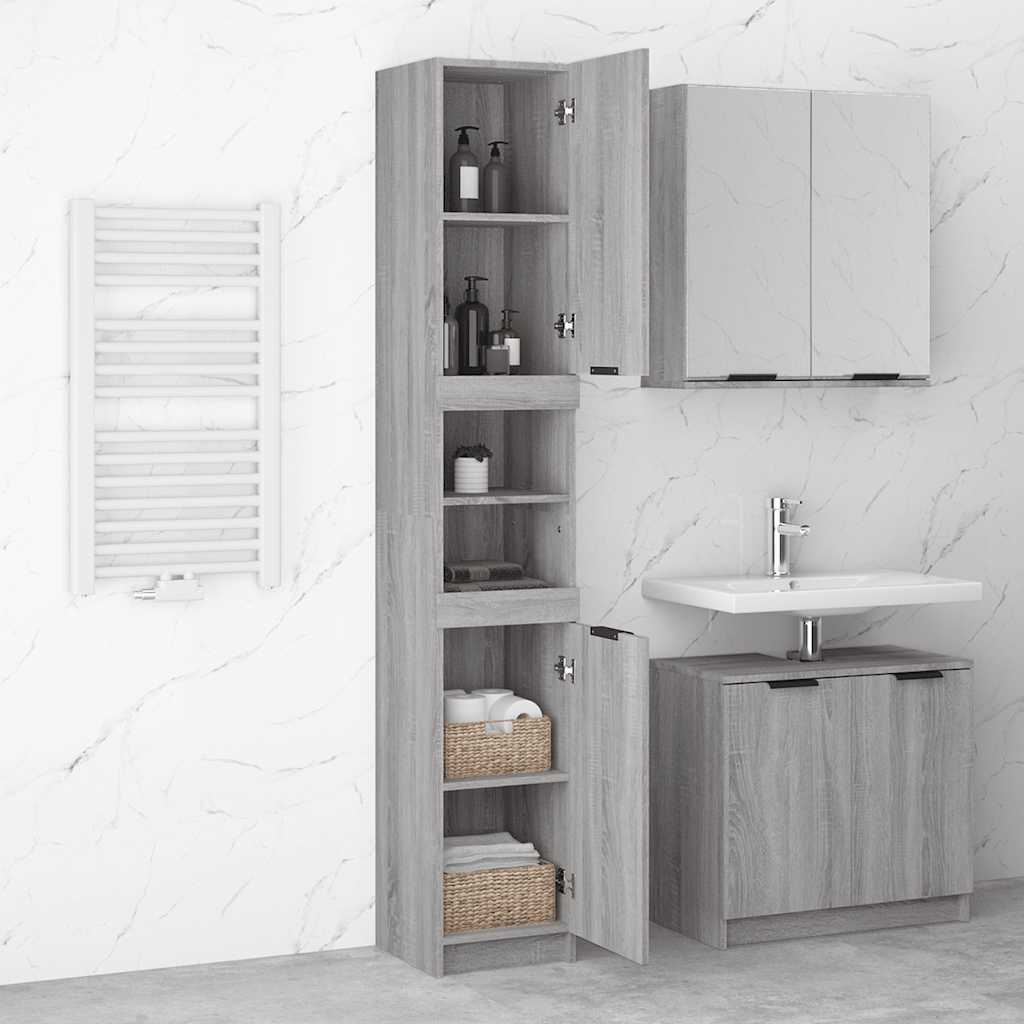 Badschrank Weiß 32x34x188,5 cm Holzwerkstoff