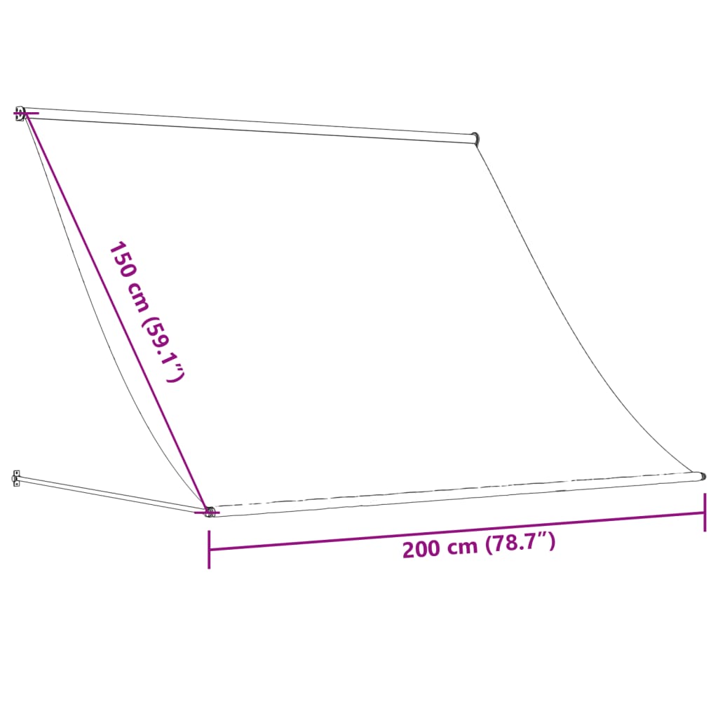 Markise Einziehbar Anthrazit 100x150 cm Stoff und Stahl