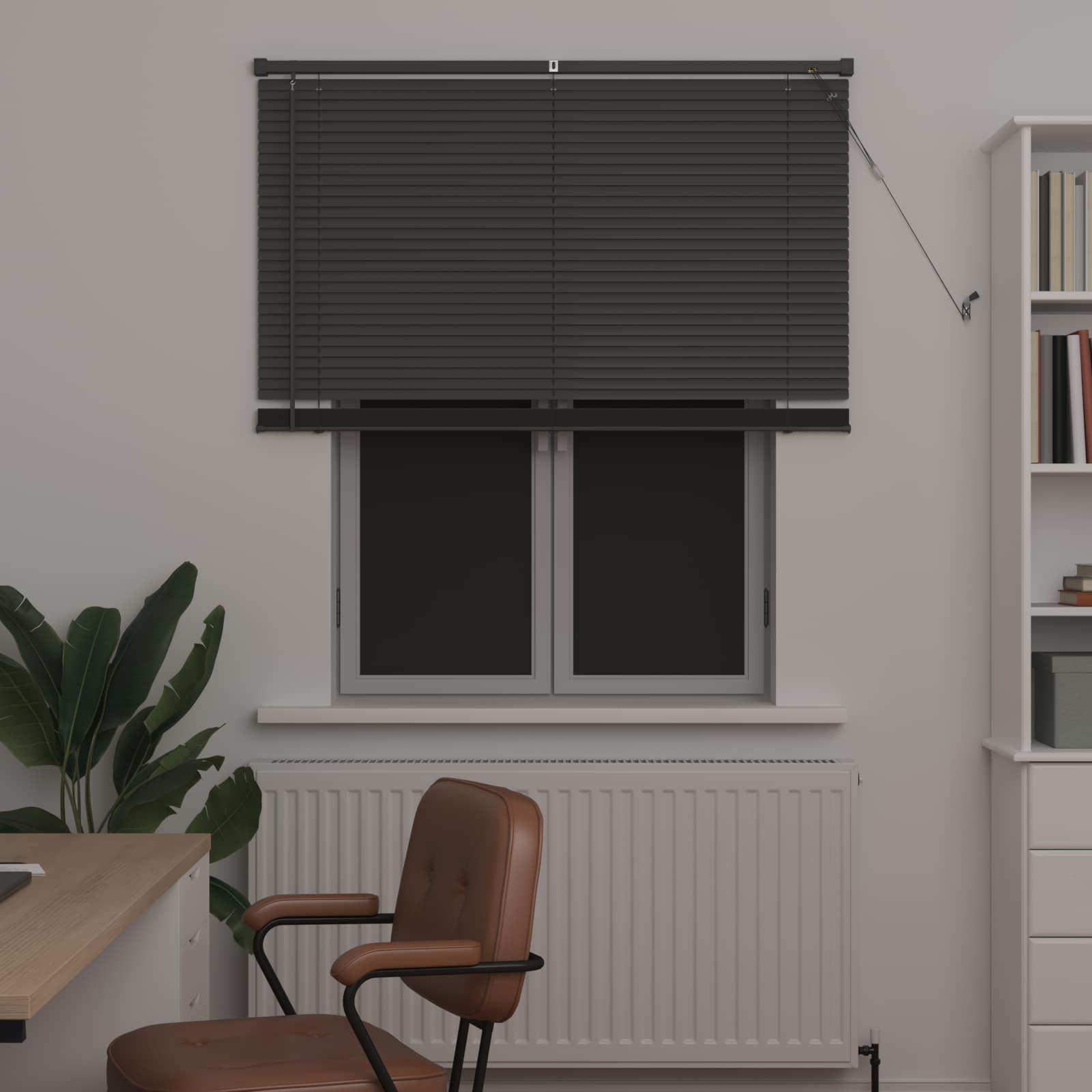 Jalousie Silber Grau 150 x 40 cm 25 mm PVC