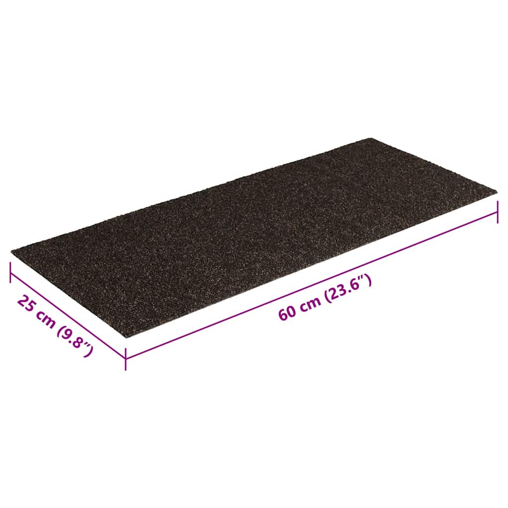 Stufenmatten Selbstklebend 15 Stk. 60x25 cm Hellbraun Rechteckig