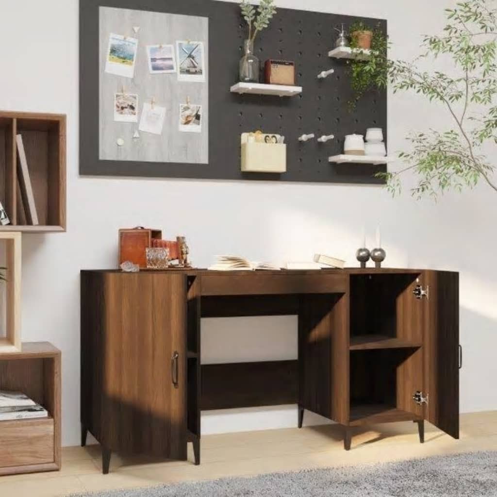 Schreibtisch mit Tür Altholz 140 x 50 x 75 cm Holzwerkstoff