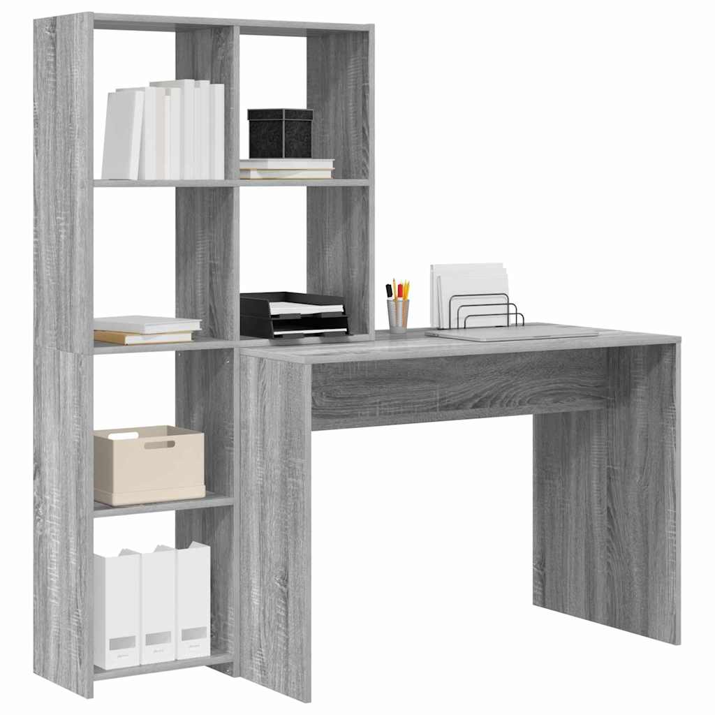 Schreibtisch mit Regal Weiß 138,5 x 55 x 143 cm Holzwerkstoff
