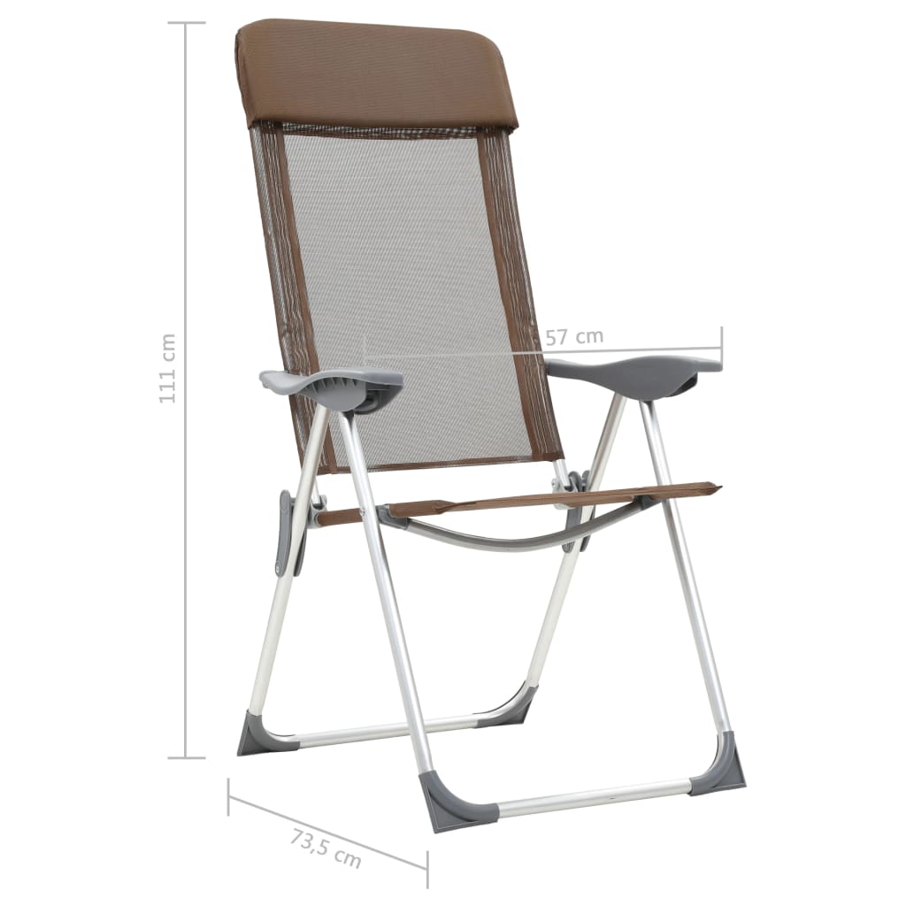 Klappbare Campingstühle 2 Stk. Grau Aluminium