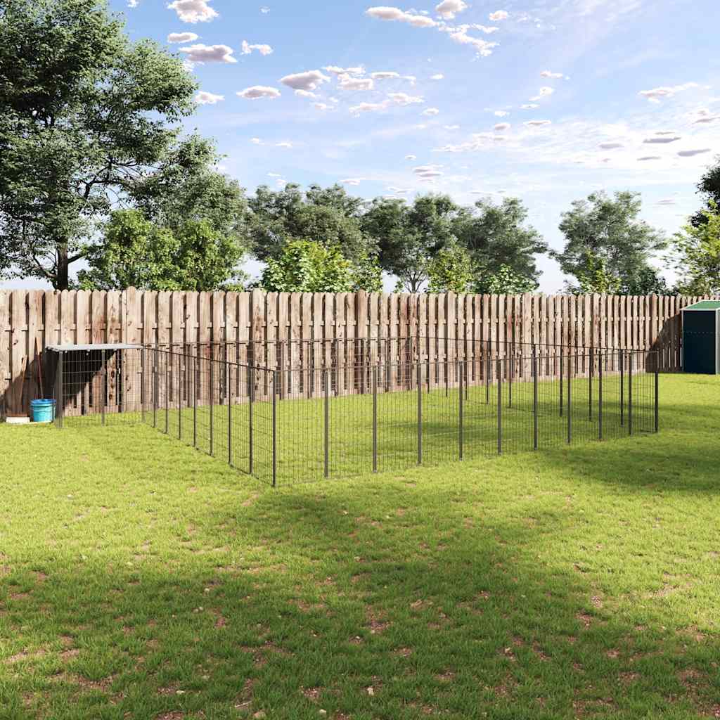 Hundezwinger Schwarz 7,26 m² Stahl