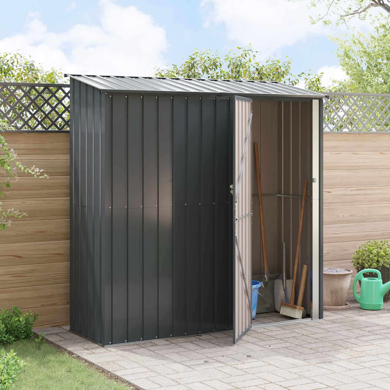 Gartenhütten Anthrazit 103 x 74 x 200 cm Metall