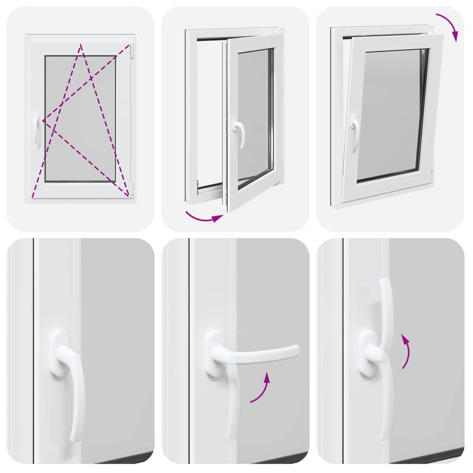 Kellerfenster RISOR 50 x 50 cm PVC und Glas Weiß