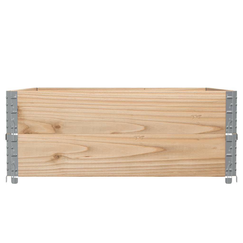 Paletten-Aufsatzrahmen Schwarz 80x60 cm Massivholz Kiefer