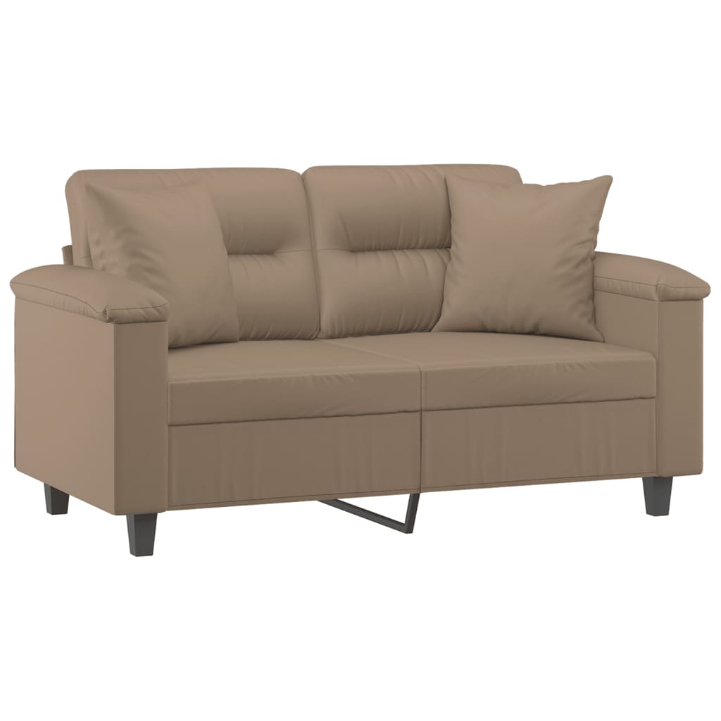 2-Sitzer-Sofa mit Zierkissen Weinrot 120 cm Kunstleder