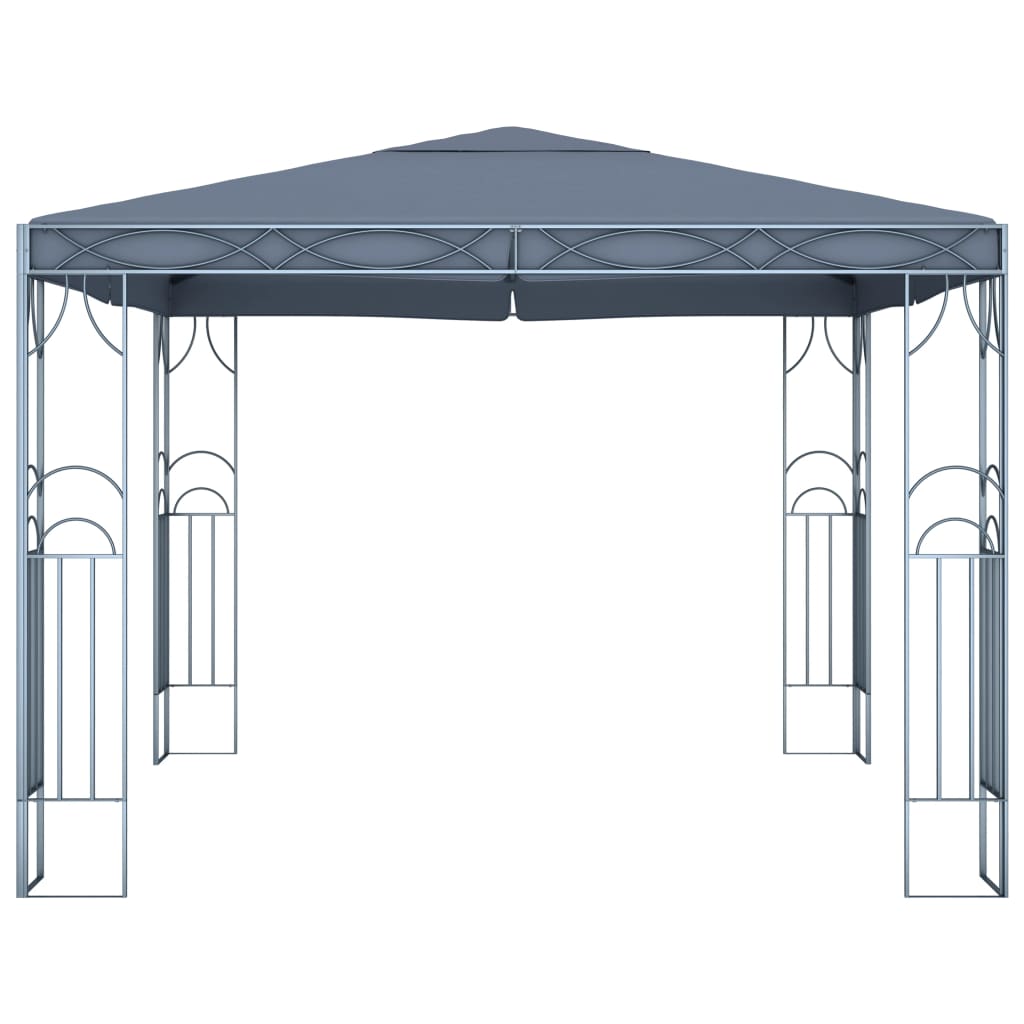 Pavillon mit LED-Lichterkette 300x300 cm Cremeweiß
