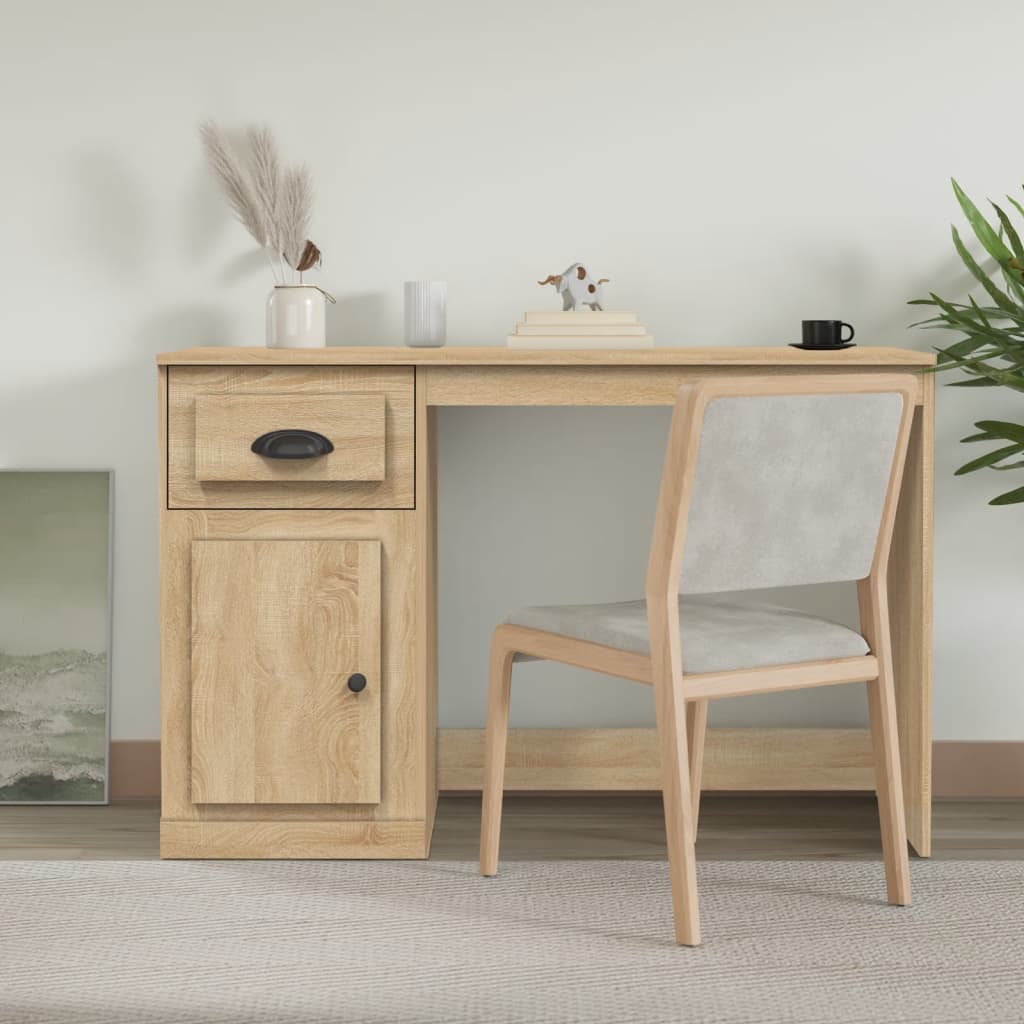 Schreibtisch mit Schublade Weiß 115x50x75 cm Holzwerkstoff