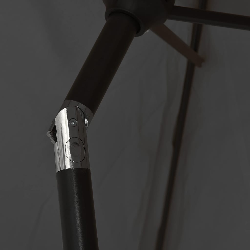 Sonnenschirm mit LED-Beleuchtung Stahl-Mast 300 cm Bordeauxrot