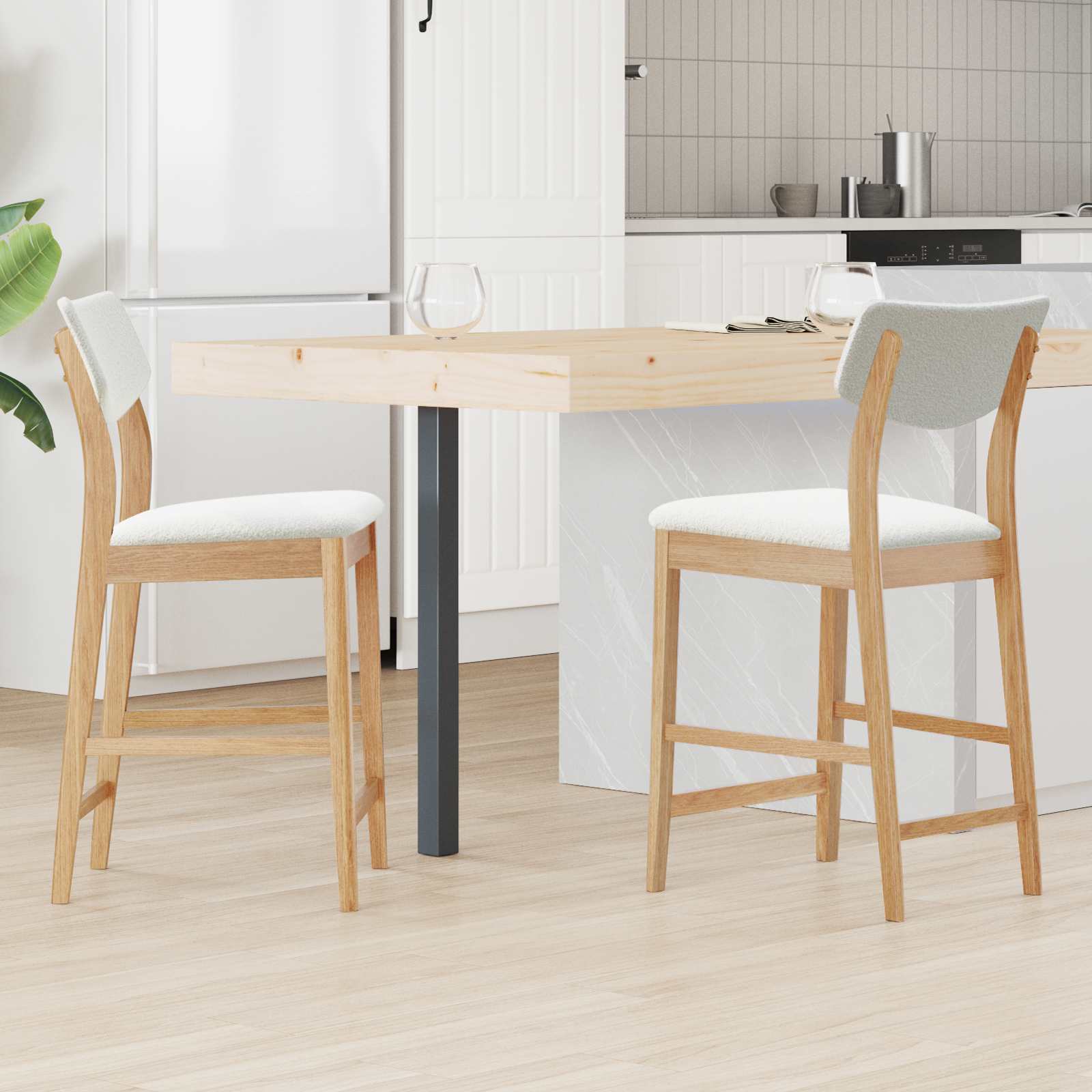 Esszimmerstühle 2 pcs Hellbraun 48 x 49 x 95 cm