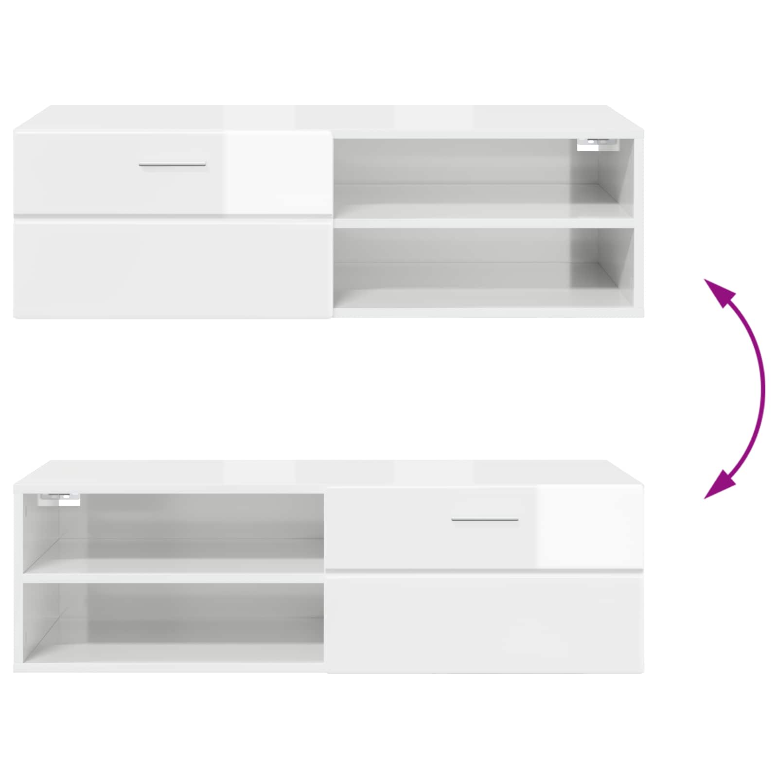 Highboard mit Regal FLORIN Weiß 60 x 35 x 182 cm Holzwerkstoff